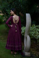 Nravya purple embroidered suit set