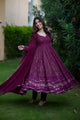 Nravya purple embroidered suit set