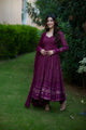 Nravya purple embroidered suit set