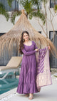 Premium Quality  Roman Silk Gown Anarkali Suit Set
